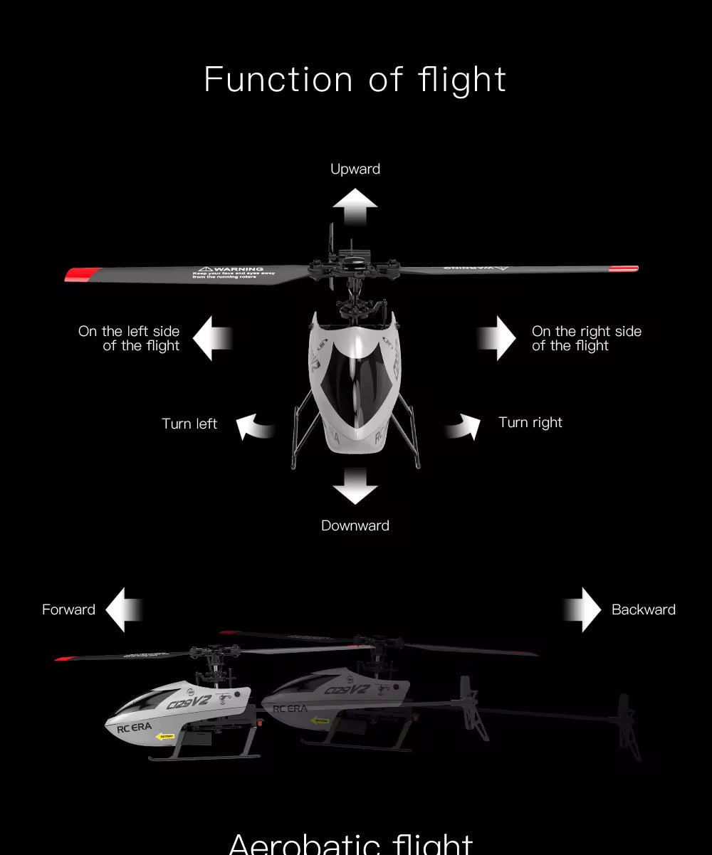 C129 V2 4CH Flybarless Micro RC Helicopter W/ 6-Axis Gyro And Altitude Control - RTF
