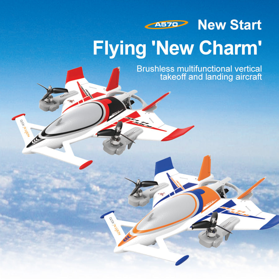 QIDI-570 RC 8CH Brushless Glider One Click Night Flying 6-Axis Gyro Brushless EPP RC Airplane