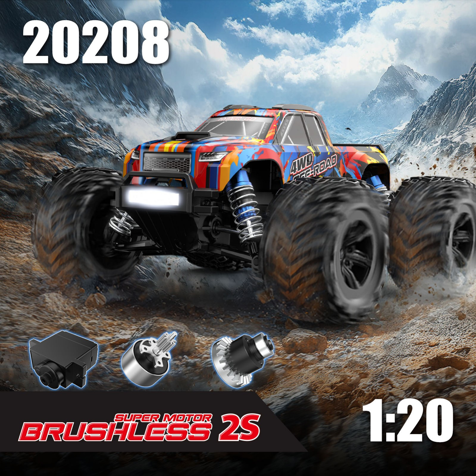 MJX Hyper Go 20208 – 1/20 Scale Brushless RC Car (39 km/h) | Buy Online in India