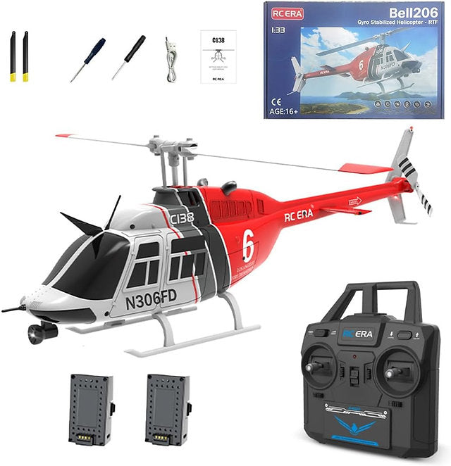 RC ERA 4CH C138 Pro Bell206 Gyro Stabilized Helicopter w/ Optical Flow-India