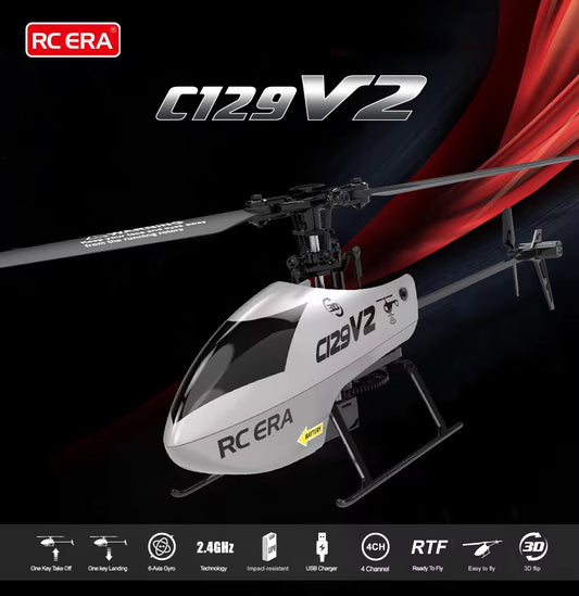 C129 V2 4CH Flybarless Micro RC Helicopter W/ 6-Axis Gyro And Altitude Control - RTF