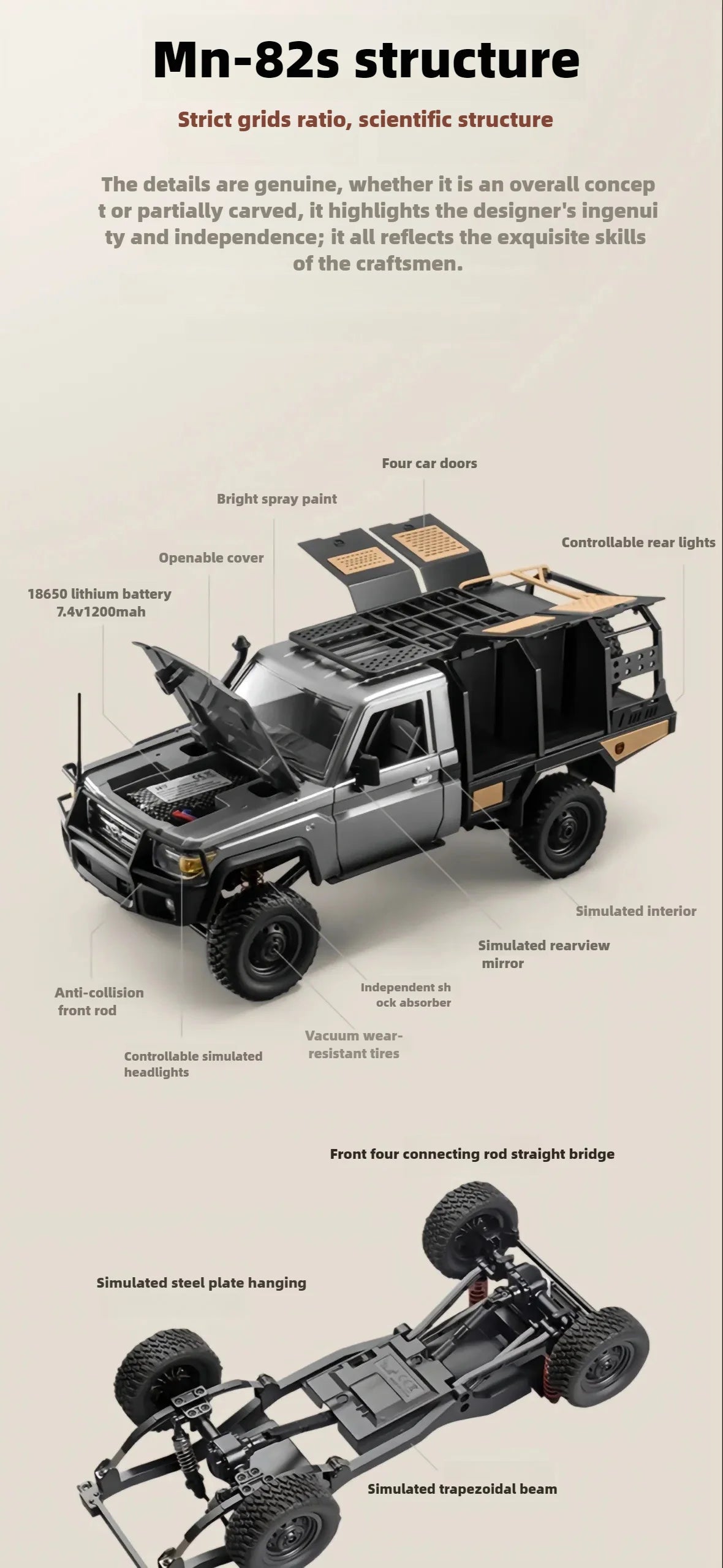 MNRC MN82S RC Car 1/12 Scale 2.4G 4WD For Toyota LC79 Off-Road Vehicle India