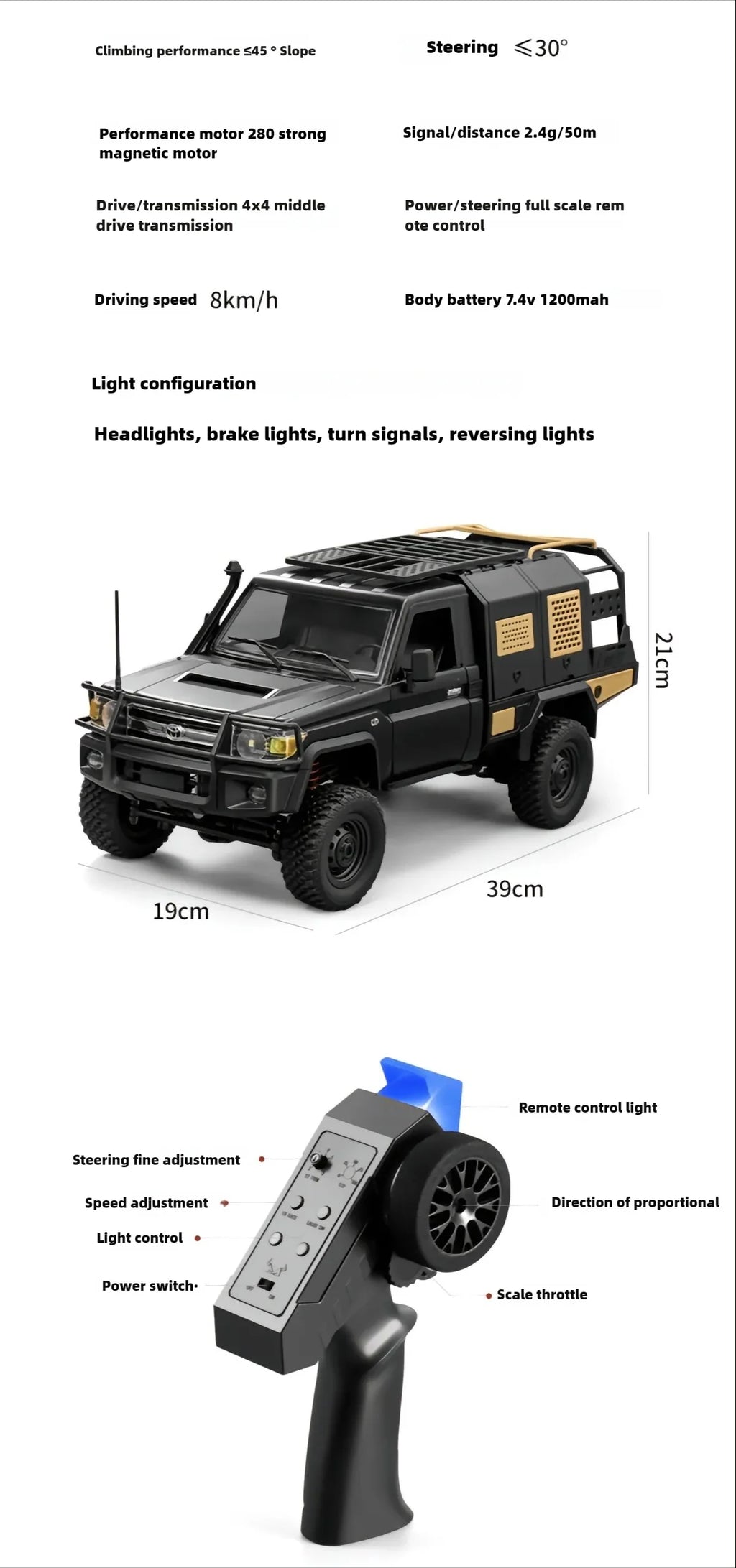 MNRC MN82S RC Car 1/12 Scale 2.4G 4WD For Toyota LC79 Off-Road Vehicle India