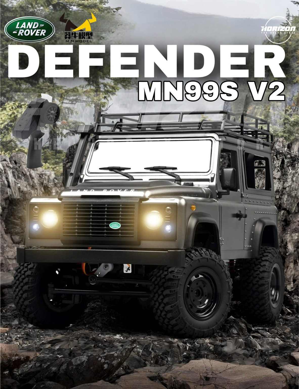MN99S V2 Land Rover Licensed Defender 4×4 Off Road Crawler Car Truck