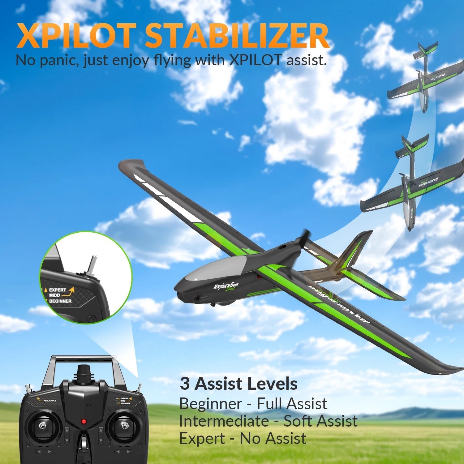 VOLANTEX RC 60Cm 6 AXIS GYRO with Xpilot Stabilization System rc RC AIRPLANE - TorqueFun